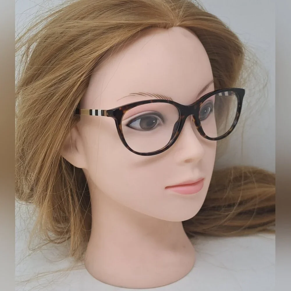 NWT Burberry Women's Frames Eye Glasses Havana Nova Check Square B2205 52-17-145